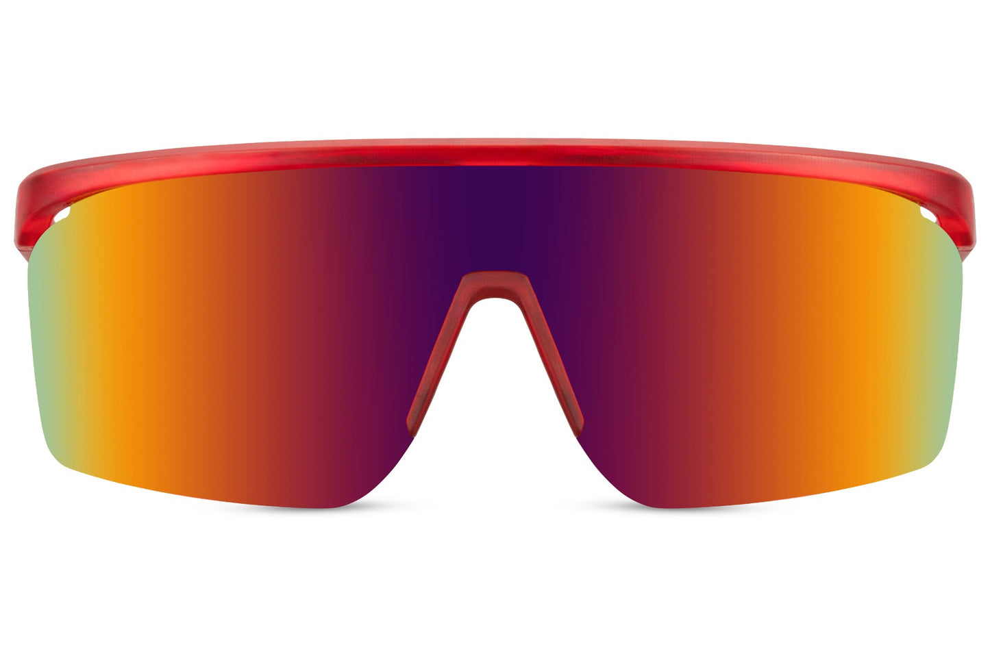Sport/skibril rood met spiegelglas
