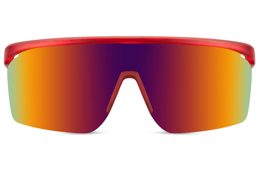 Sport/skibril rood met spiegelglas