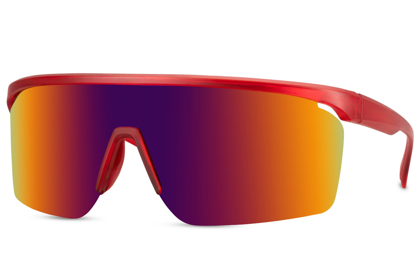 Sport/skibril rood met spiegelglas